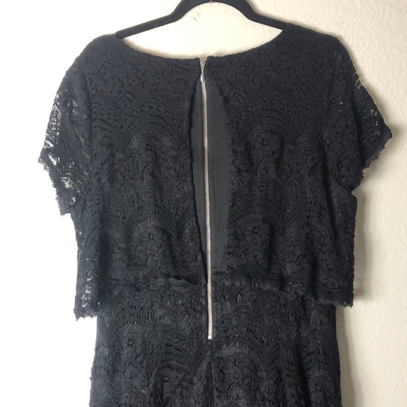 Torrid Intricate Long Two Tiered Black Lace Party Dress! - Picture 8 of 9